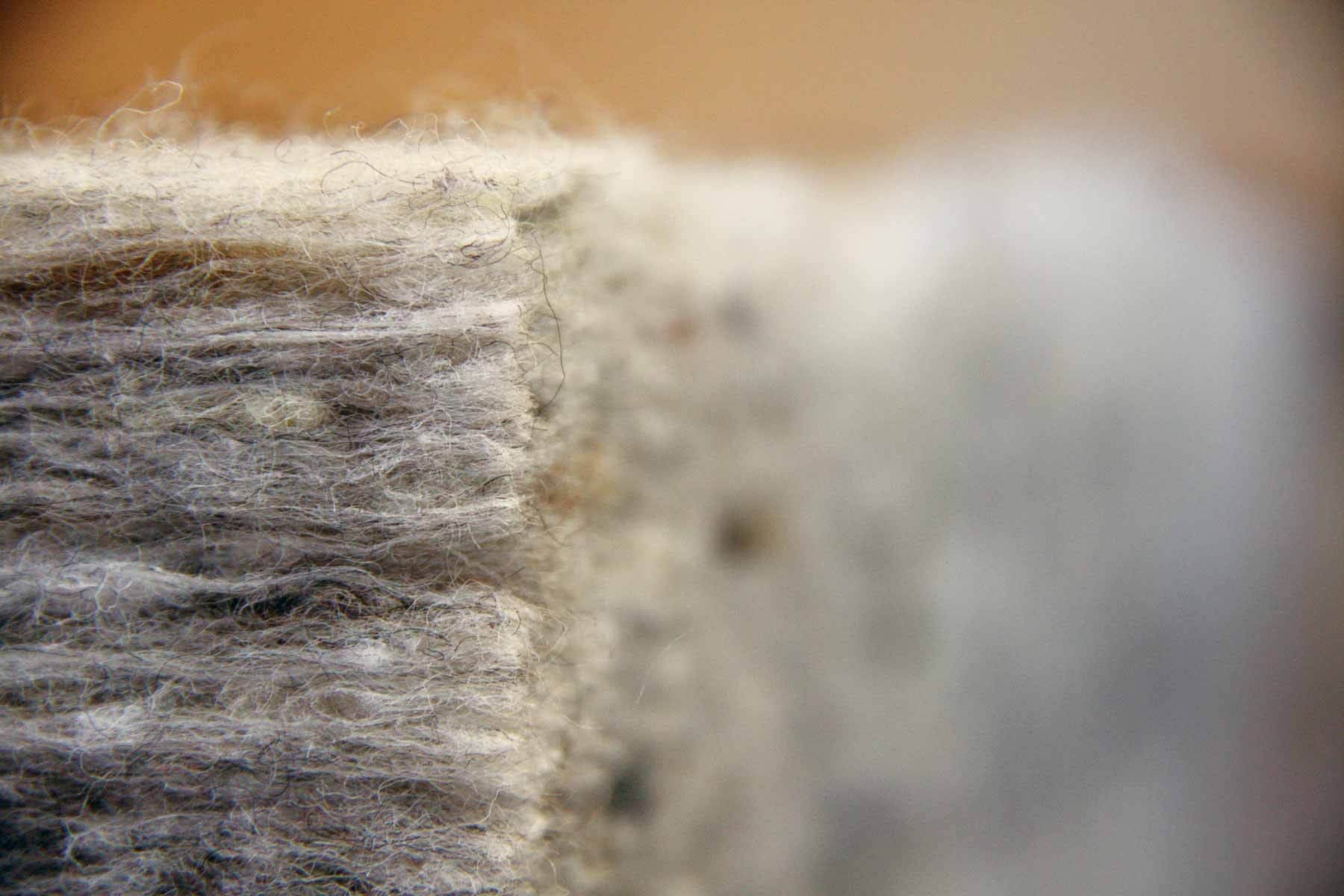 Terra Lana wool insulation closeup on fibres